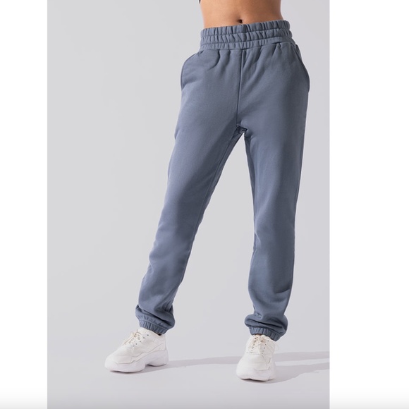 POPFLEX Cloud Rollover Sweatpant Denim Blue, Small - Picture 2 of 9